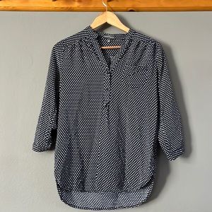 Market & Spruce 3/4 sleeve polkadot top